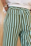 Shoreditch Stripe Lounge Flare Trouser Spearmint & Khaki